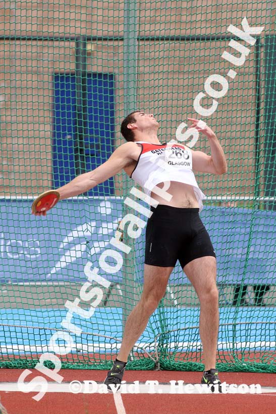 Graeme Level (Gateshead) finished 3rd in the discus at the Scottish Championships, Scotstoun  Stadium, Glasgow.